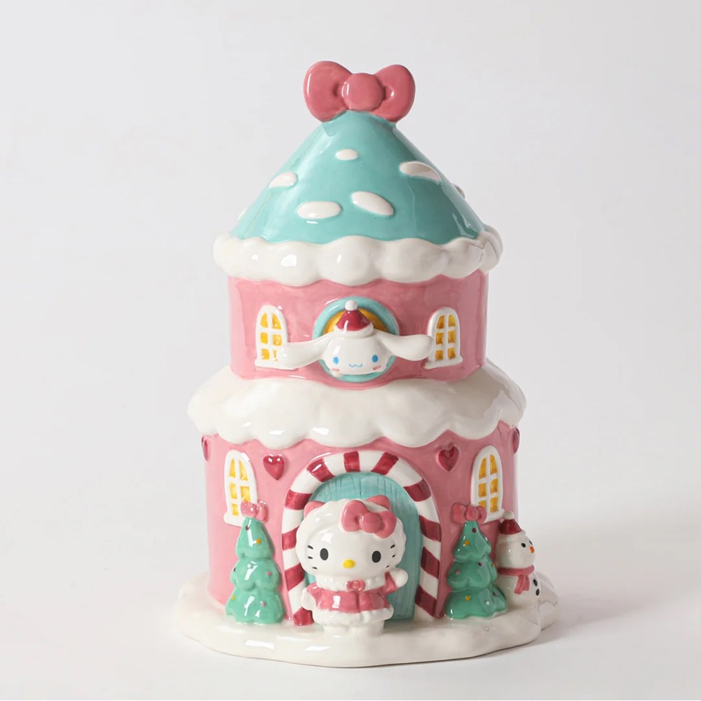 BLUE SKY 50TH ANNIVERSARY HELLO KITTY WINTER CHRISTMAS COOKIE JAR/CANISTER NEW